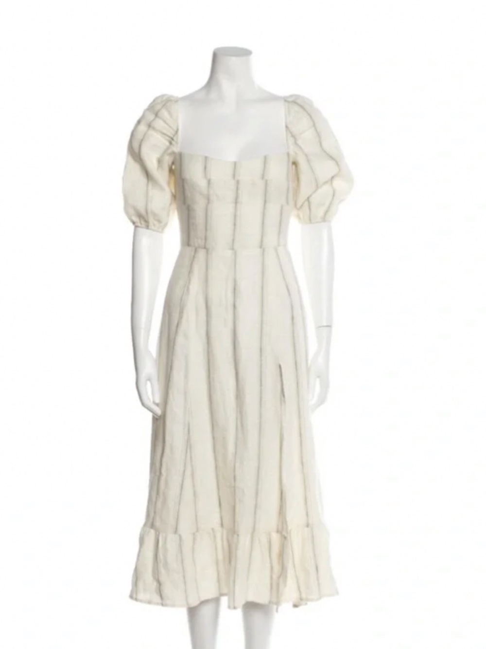 Reformation Linen Puff Dress